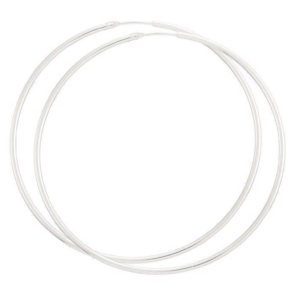 BNH Lady shiny 925 Sterling silver Ear creoles, Ø 57 mm x 1,5 mm
